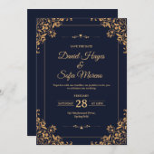 Custom Gold Wedding Invitation |  招待状 (正面/裏面)