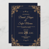 Custom Gold Wedding Invitation |  招待状 (正面/裏面)