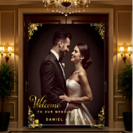Custom Gold Wedding Welcome Sign with Photo  アクリルサイン