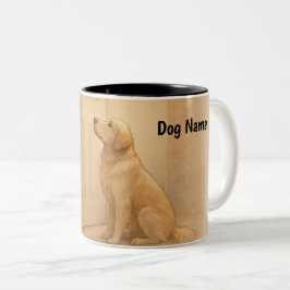 Custom Golden Retriever "Always Waiting" Mug ツートーンマグカップ