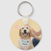Custom Golden Retriever Mom Message Photo Heart キーホルダー (裏面)
