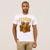 Custom Golden Retriever Portrait Artwork – Pet Lov Tシャツ (正面フル)