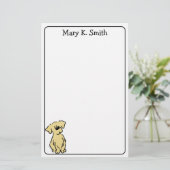 Custom Golden Retriever Puppy Cute Dog Art 便箋 (スタンド正面)