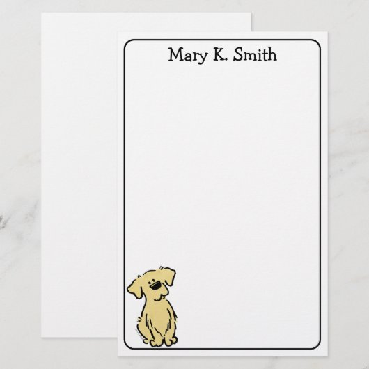 Custom Golden Retriever Puppy Cute Dog Art 便箋 (正面/裏面)