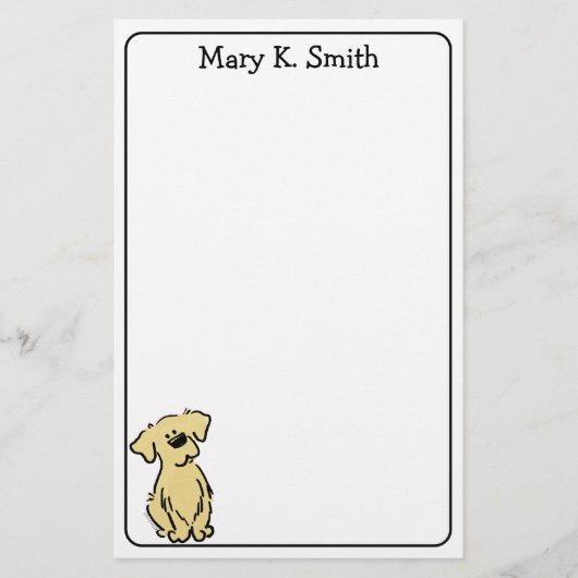 Custom Golden Retriever Puppy Cute Dog Art 便箋 (正面)