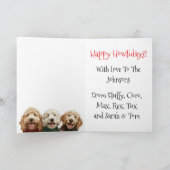 Custom Goldendoodle Christmas Ugly Sweater Holiday カード (内部)