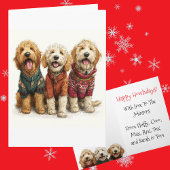 Custom Goldendoodle Christmas Ugly Sweater Holiday カード