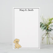 Custom Goldendoodle Puppy Cute Dog Art Stationery 便箋 (スタンド正面)