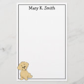 Custom Goldendoodle Puppy Cute Dog Art Stationery 便箋 (正面)
