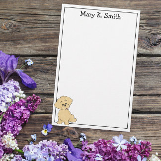 Custom Goldendoodle Puppy Cute Dog Art Stationery 便箋