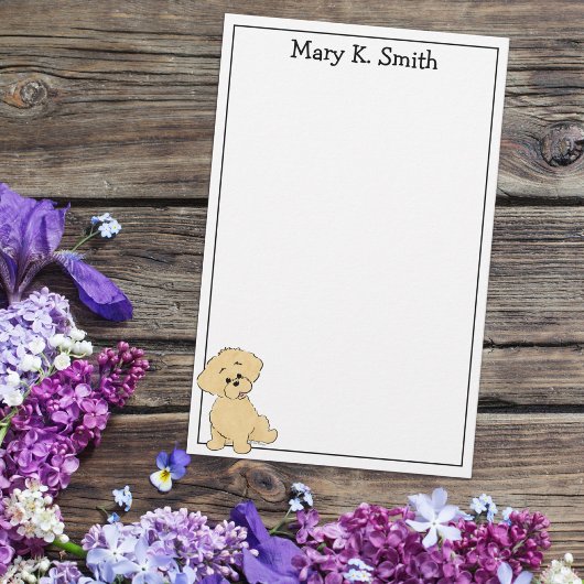 Custom Goldendoodle Puppy Cute Dog Art Stationery 便箋