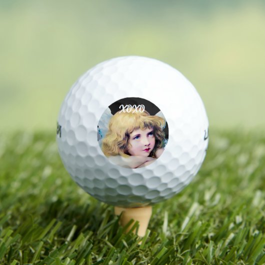 CUSTOM GOLF BALLS VINTAGE ANGEL XOXO ゴルフボール (インサイチュ 木)