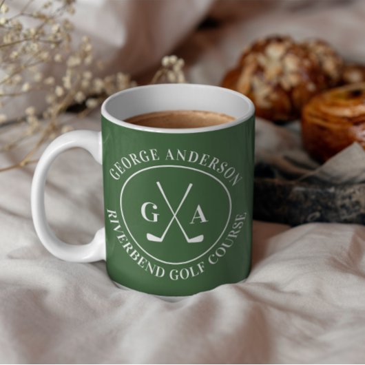 Custom Golf Club Logo Personalized Monogram Coffee コーヒーマグカップ