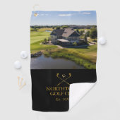 Custom Golf Club Name And Photo Black And Gold ゴルフタオル (インサイチュ)