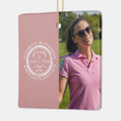 Custom Golf Hole in One Photo Golfer Pink セラミックオーナメント (左)