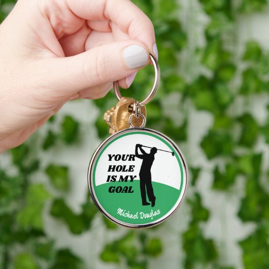 Custom Golf Keychain -Funny Personalized Golf Gift キーホルダー (手)