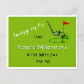 **CUSTOM GOLF POSTCARD 80TH BIRTHDAY INVITATION シーズンポストカード (正面)