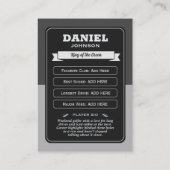 Custom Golf Trading Card, Personalized Golfer Card コーリングカード (裏面)