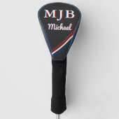Custom Golfer Gift Personalized 3 Initial Monogram ゴルフヘッドカバー (正面)