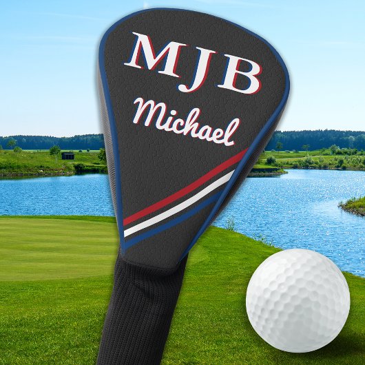 Custom Golfer Gift Personalized 3 Initial Monogram ゴルフヘッドカバー