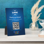 Custom Google Review QR Code Business Blue Plaque フォトプラーク