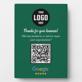 Custom Google Review QR Code Business Green Plaque フォトプラーク (正面)