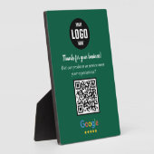 Custom Google Review QR Code Business Green Plaque フォトプラーク (側面)