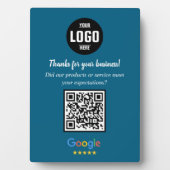 Custom Google Review QR Code Business Navy Plaque フォトプラーク (正面)