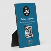 Custom Google Review QR Code Business Navy Plaque フォトプラーク (側面)