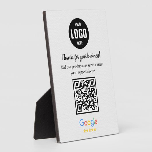Custom Google Review QR Code Business Plaque フォトプラーク (側面)