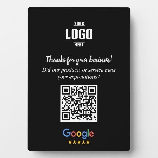 Custom Google Review QR Code Business Plaque フォトプラーク (正面)