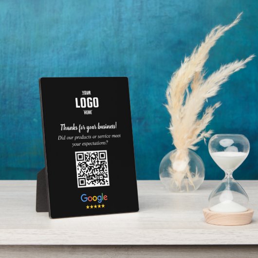 Custom Google Review QR Code Business Plaque フォトプラーク (側面)