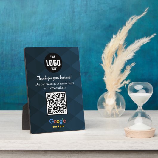 Custom Google Review QR Code Business Plaque フォトプラーク (側面)