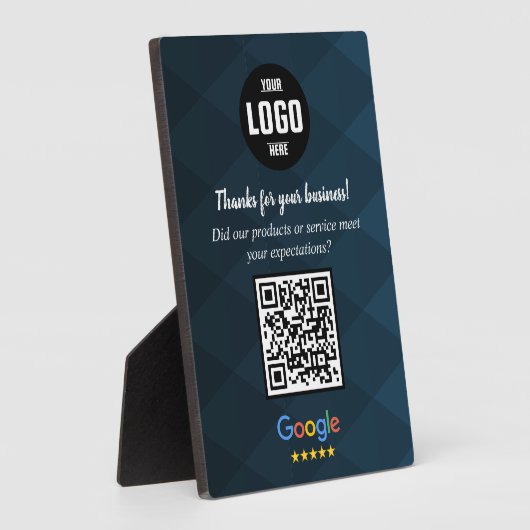 Custom Google Review QR Code Business Plaque フォトプラーク (側面)