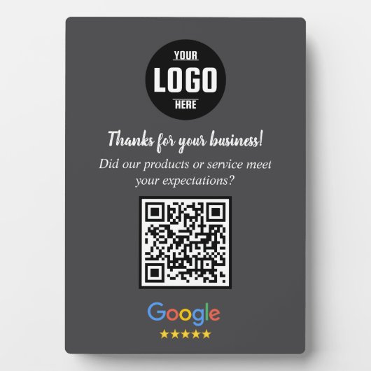 Custom Google Review QR Code Business Plaque フォトプラーク (正面)