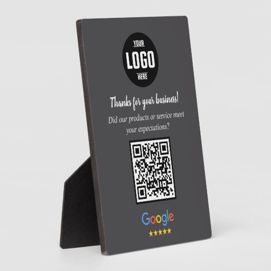 Custom Google Review QR Code Business Plaque フォトプラーク (側面)