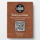 Custom Google Review QR Code Business Plaque フォトプラーク (正面)