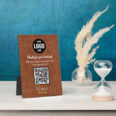 Custom Google Review QR Code Business Plaque フォトプラーク (側面)