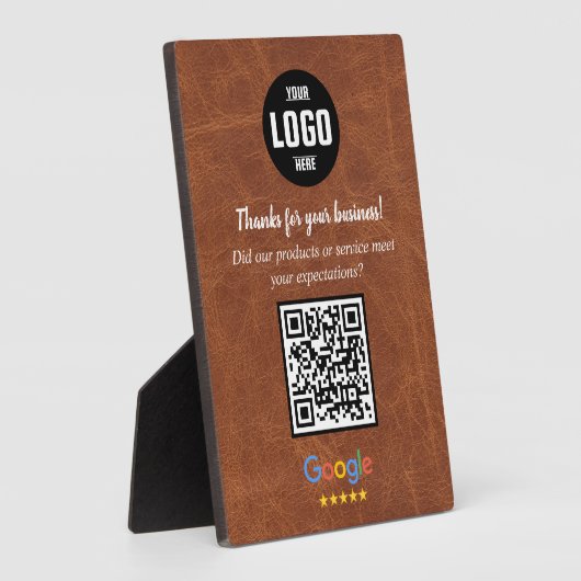 Custom Google Review QR Code Business Plaque フォトプラーク (側面)