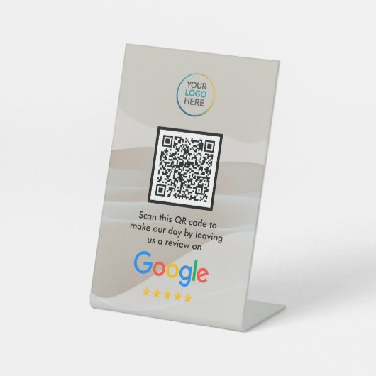 Custom Google Reviews QR Code Acrylic Sign 台座サイン (正面)
