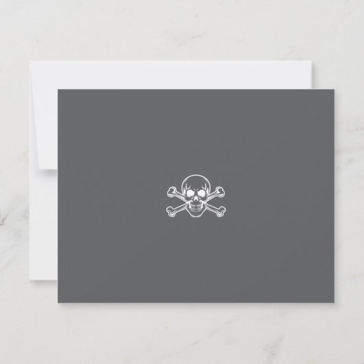 Custom Gothic Stationery Skull & Crossbones ノートカード (裏面)