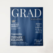 Custom Graduation Banner, Grad Magazine Cover タペストリー (正面)