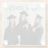 Custom Graduation Farewell Gift Photo ガラスコースター (裏面)