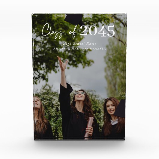 Custom Graduation Farewell Gift Photo Block フォトブロック (正面)