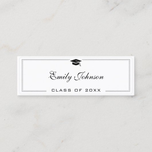 Custom Graduation Name Card - Elegant Classic コーリングカード (正面)