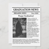 Custom Graduation Newspaper Academic Major Edition 招待状 (正面)