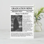 Custom Graduation Newspaper Academic Major Edition 招待状 (スタンド正面)