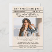 Custom  Graduation Newspaper Unique Photo 招待状 (正面)