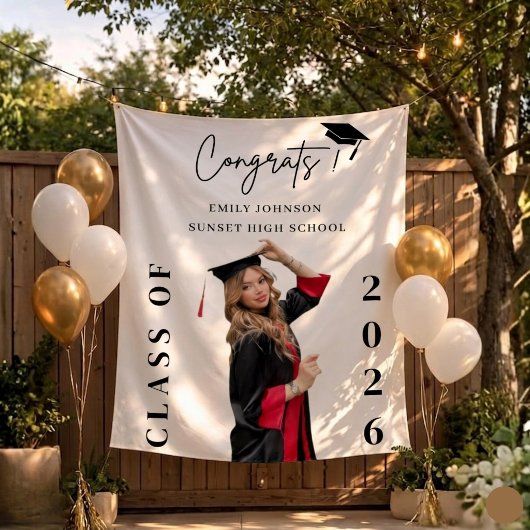 Custom Graduation Photo Backdrop Banner Class  タペストリー