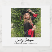 Custom Graduation Photo Champagne Bottle Label スパークリングワインラベル (シングルラベル)